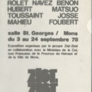 Catalogue de l&#039;exposition Les états intermédiaires (Groupe Zist-Zest) à la Salle Saint-Georges à Mons, 3 au 24 septembre 1978